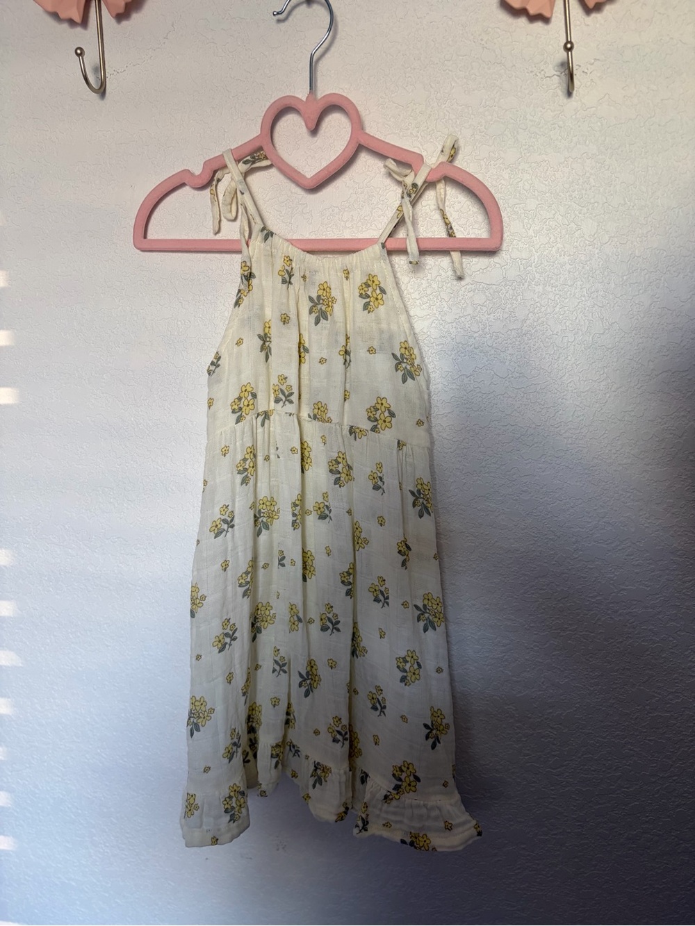 Angel Dear Cream Sundress with Yellow Floral Print